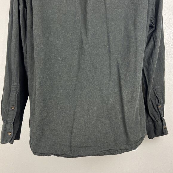J Crew Button Down Shirt Men Large Grey Brushed Twill Slim Cotton Long Sleeve - Picture 10 of 12